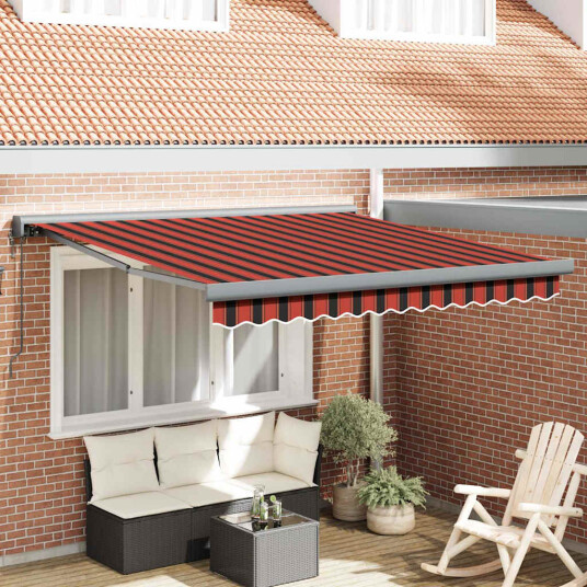 vidaXL Automatisk uttrekkbar markise i oransje og brun 350x250 cm