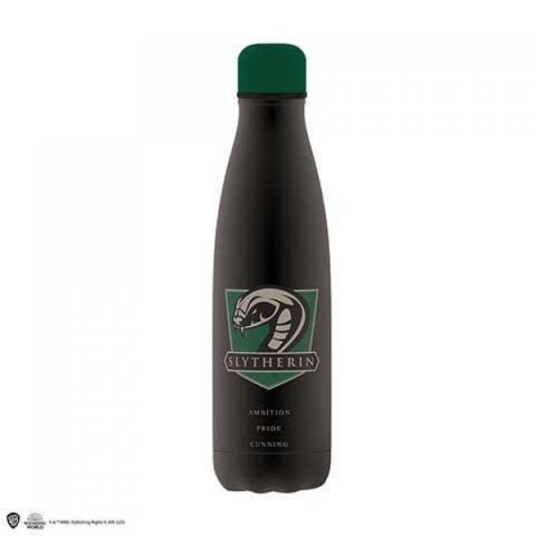 Harry Potter Termoflaske 500 ml â Dobbeltvegget rustfritt stÃ¥l â Sort/grÃ¸nn (Slytherin-emblem)