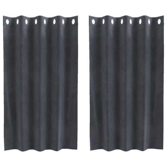 Gardiner med gardiner 2 pcs Lysegrå 140 x 140 cm Fløyel