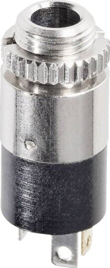 Hicon Jackplugg 3,5mm Vertikal Innbygging 3-Poler Stereo Sølv HI-J35SEF
