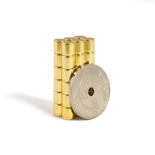 Gull stav magnet Ø 5 x 5 mm | Gullbelagt neodymmagnet