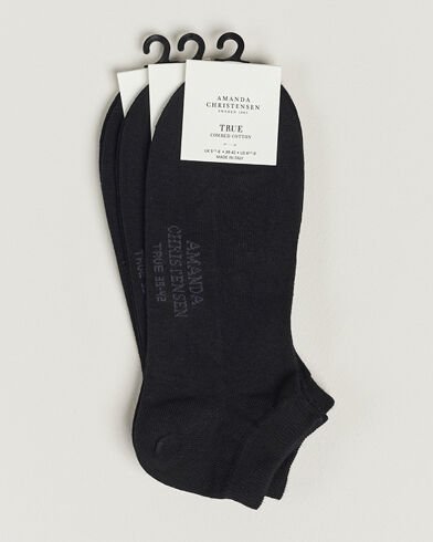 Amanda Christensen 3-Pack True Cotton Sneaker Socks Black