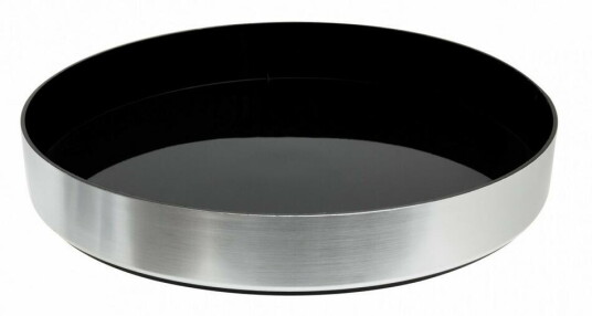 Svart Serveringsbrett - Aluminiumseffekt