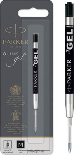 Parker Gel Pen Refill  Medium Tip 0.7mm  Svart QUINK Ink  1 Count