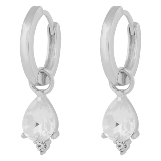 Snö Of Sweden Eira Navette Ring Ear Silver Clear Onesize