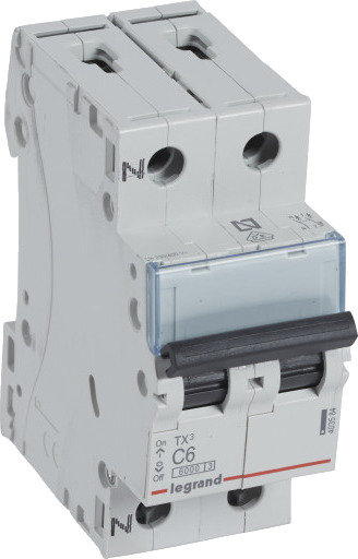 Legrand 5 stk TX³ MCB automatsikring C6 1P+N 2M 6/6kA