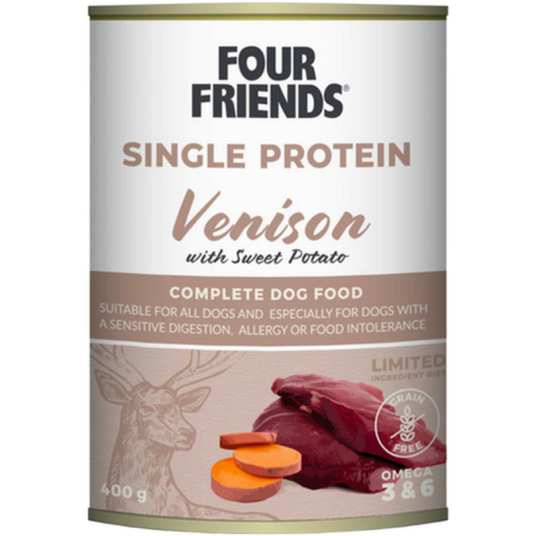 Dog Single Protein Hjortekjøtt Og Søtpotet 400 G X 12 Hund Hundefôr Våtfôr Fourfriends