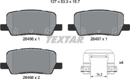 TEXTAR 2649601 Bremseklosser TEXTAR 2649601 Bremseklosser