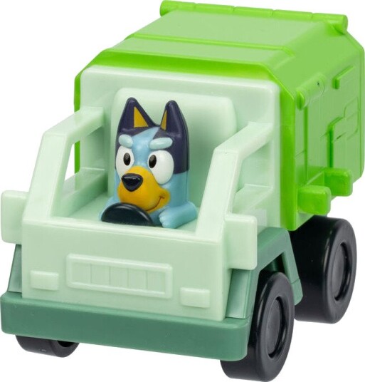 Bluey Lekebil Mini Racers Med Støpt Figur Bluey's Søppelbil