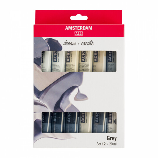 Amsterdam Akrylfarge Grey Set 12 x 20 ml