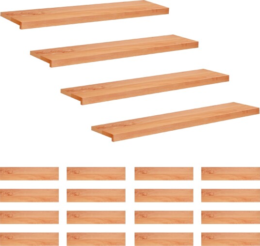 vidaXL Trappetrinn 20 stk. 110 x 30 x 2 cm Lakk Massiv bøketre