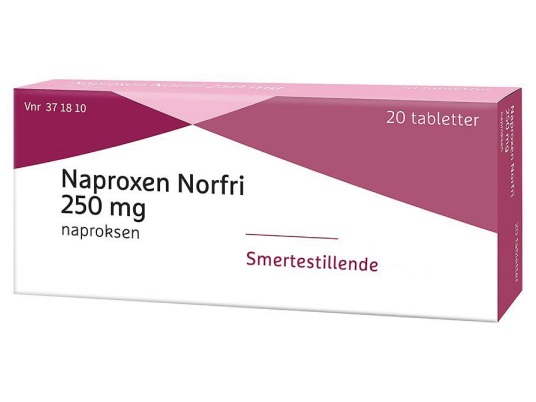 Naproxen Norfri 250 mg tabletter 20 stk.