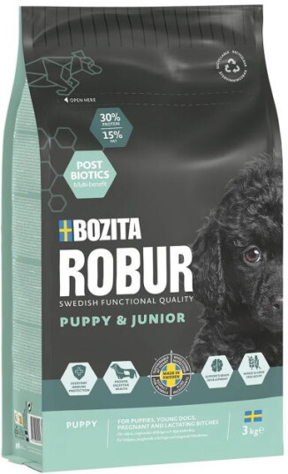 Bozita Robur Puppy & Junior Hundefôr med Kylling 3 kg Bozita Robur Puppy & Junior Hundefôr med Kylling 3 kg