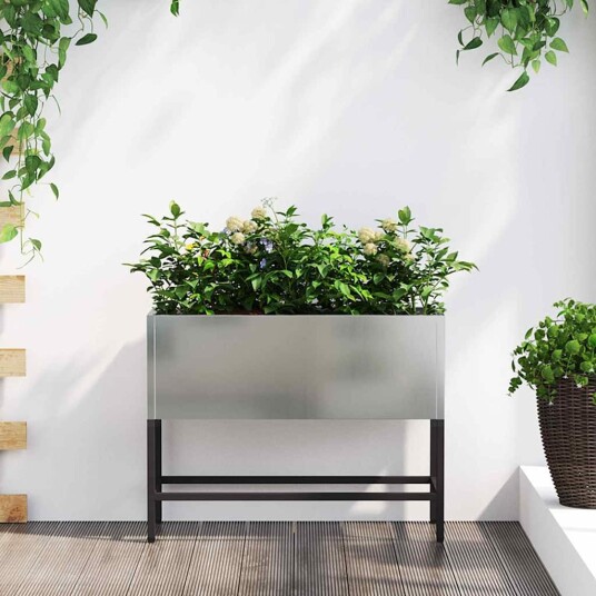  Høy Bedplanter 60x26x45 cm Galvanisert Stål