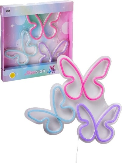 Neonlys Veggdekorasjon Sommerfugler Neonlys Veggdekorasjon Sommerfugler