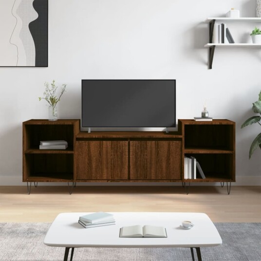 vidaXL TV-benk brun eik 160x35x55 cm konstruert tre 8721012113862