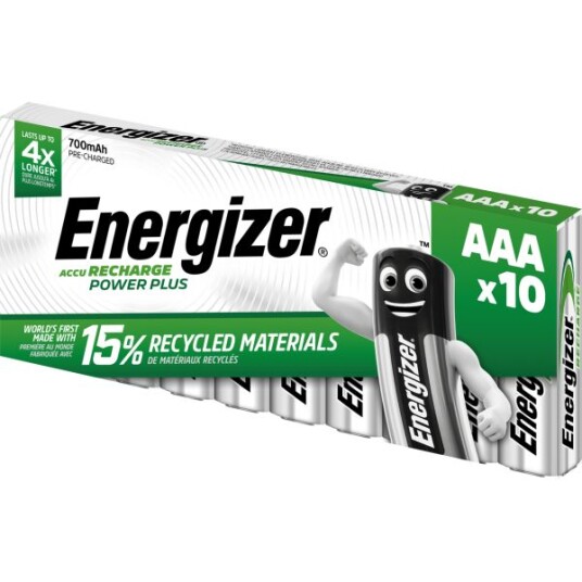 Energizer Recharge Power Plus AAA oppladbare batterier 700 mAh - 10-pakning
