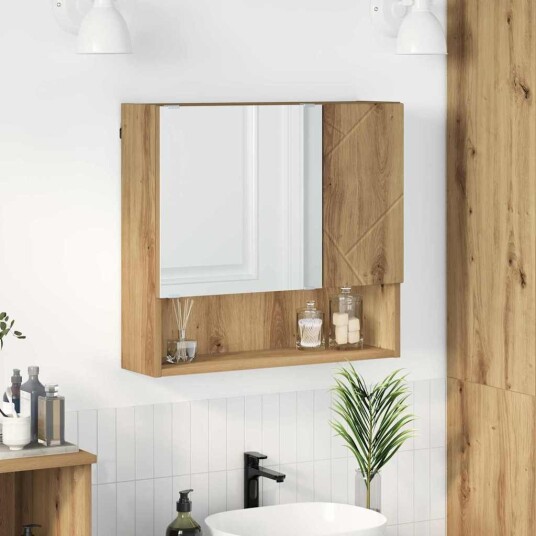 Speilskap med dør artisan eik 59 x 17 x 55 cm Konstruert tre