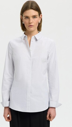 Selected Slwromie Ls Striped Fitted Shirt Noos Multi/patterned 40