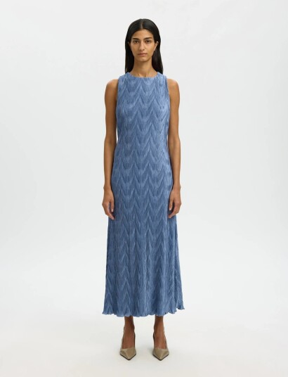 Selected Slfanya Sl Regular Ankle Plisse Dress B Blue 42