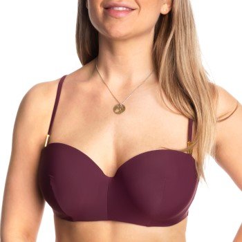Calvin Klein Core Solid Structured Bandeu Bikini Vinrød B 36 Dame