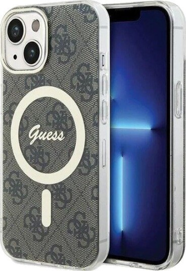 Guess IML 4G MagSafe Etui til iPhone 15 Plus - Brun