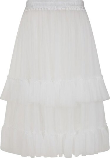 Banned Retro Rockabilly Middellangt skjørt Mia Petticoat XS S til M L Damer hvit