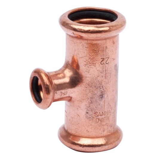 Altech CU T rør med Redusert Avstikker Pressfitting 54x35x54mm