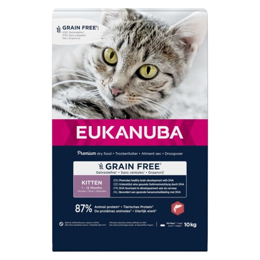 Eukanuba Kitten Grain Free rikt på laks - 10 kg