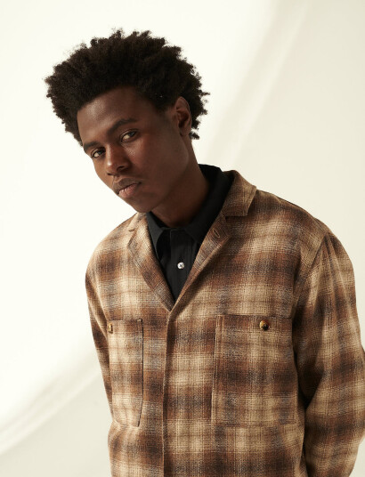 Rue de Tokyo Cosimo Japanese Wool Check - Brown - XL Rue de Tokyo Cosimo Japanese Wool Check - Brown - XL