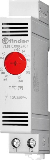 Finder Termostat 7T8100002403 10A, 0-60 °C, Med Åpnende Kontakt