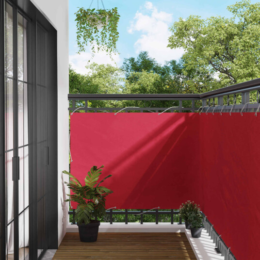 vidaXL Balkong Skjerm Burgunder 120 x 400 cm PU belagt oxford alu