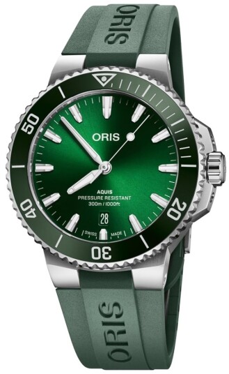 Oris Herreklokke 01 733 7787 4157 07 4 22 37FC Aquis Grønn/Gummi