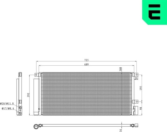 ERA 667384 Kondensator, klimaanlegg