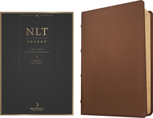 NLT Select Large Print Thinline Reference Bible, Filament Enabled (Goatskin Leather, Brown, Red Letter)