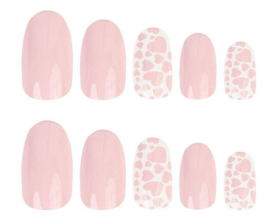 Invogue Valentines Oval Nails Adore You 24pcs