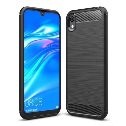 INCOVER Huawei Y5 (2019) Carbon Fibre Fleksibel Plastik Deksel - Svart