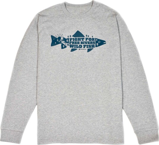Frodin Flies Frödin Free Rivers & Wild Fish L Sleeve Heather Grey
