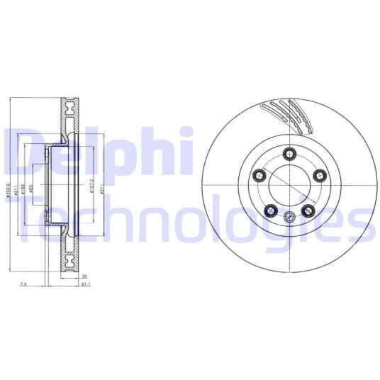 Bremseskive DELPHI BG9101C Bremseskive DELPHI BG9101C