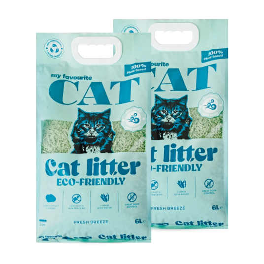Eco Friendly Cat Litter 6L X 2 Fresh Breeze Katt Toalett Og Kattesand Kattesand My Favourite Cat