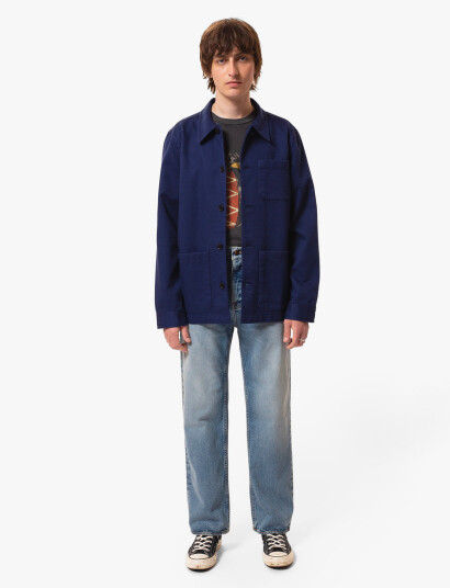Nudie Jeans Barney Worker Jacket Olive - Blue - S Nudie Jeans Barney Worker Jacket Olive - Blue - S
