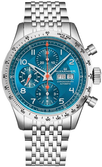 Alexander Herreklokke A450 02 Chronograph Blå/Stål Ø42 mm Alexander Herreklokke A450 02 Chronograph Blå/Stål Ø42 mm