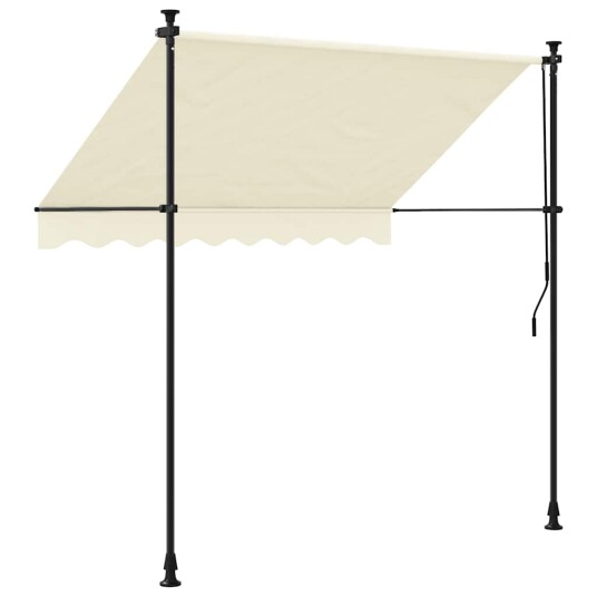 Uttrekkbar markise kremhvit 250x150 cm stoff og stål 368746