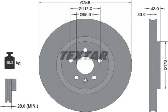 TEXTAR 92355103 Bremseskive