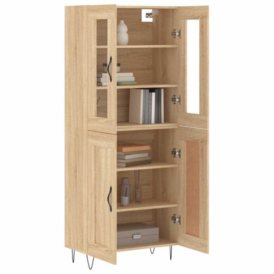 Highboard sonoma eik 69,5x34x180 cm konstruert tre