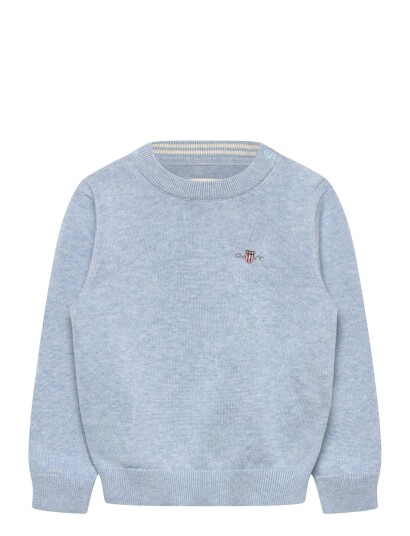 Gant Kids Shield Cotton Crew Neck Sweater Blue 116