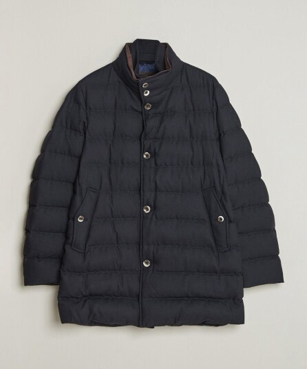 Herno Flannel Down Coat Navy Herno Flannel Down Coat Navy