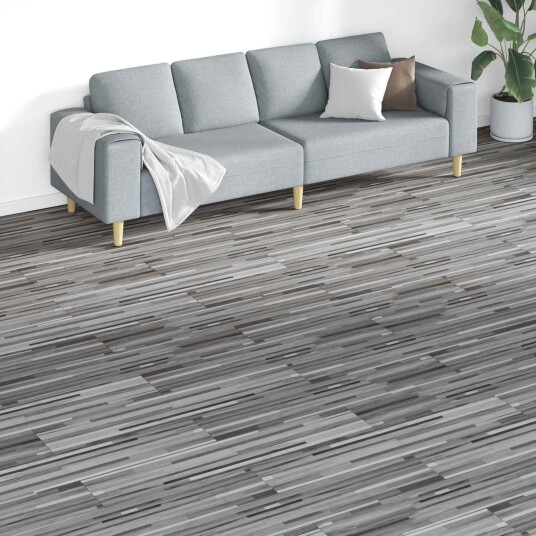 Gulvplanker 18 pcs Grå 5,26 m² PVC Gulvplanker 18 pcs Grå 5,26 m² PVC