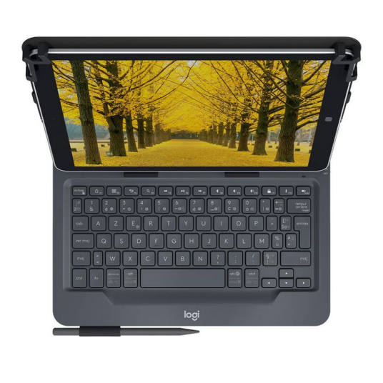 Logitech Universal - tastatur og folioveske - AZERTY - Fransk Inn-enhet