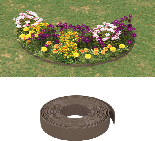 vidaXL Hagegaffler 25 m 10 cm PE Brun